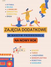 Zajęcia dodatkowe w naszym przedszkolu na rok przedszkolny 2023/2024