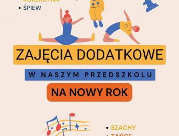 Zajęcia dodatkowe w naszym przedszkolu na rok przedszkolny 2023/2024