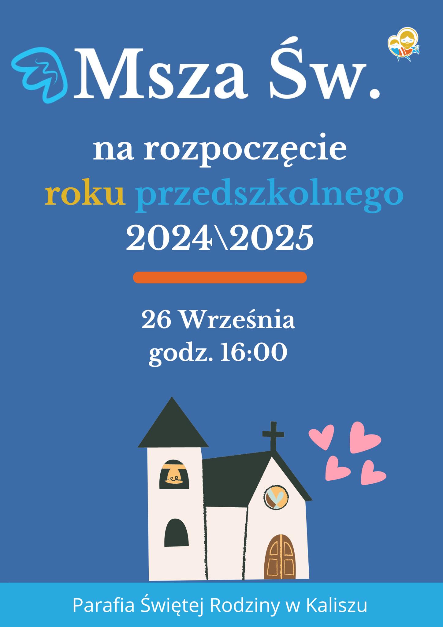 Msza św. na rozpoczęcie roku przedszkolnego 2024/2025